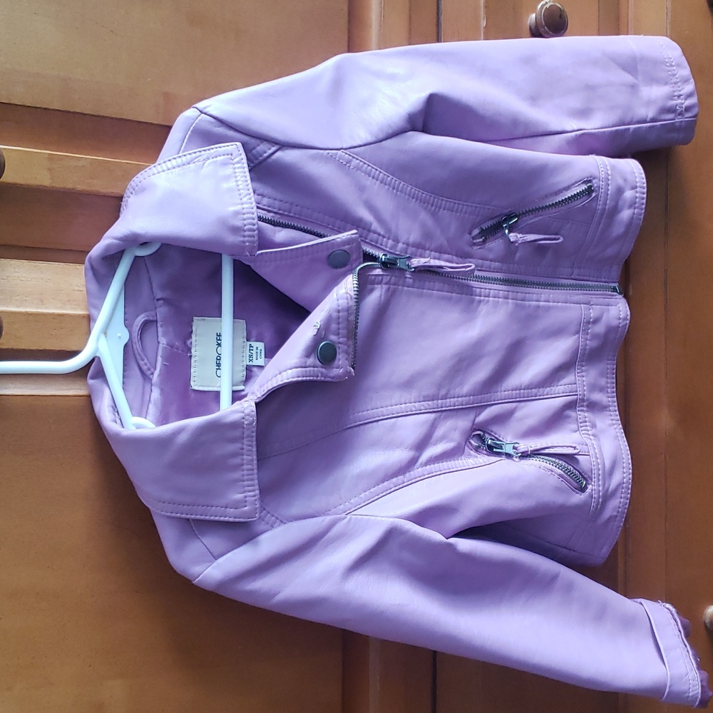 Xs girls purple leather jacket